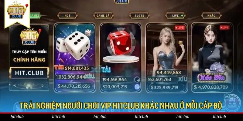 Trải nghiệm người chơi VIP HitClub khác nhau ở mỗi cấp độ Trải nghiệm người chơi VIP HitClub khác nhau ở mỗi cấp độ